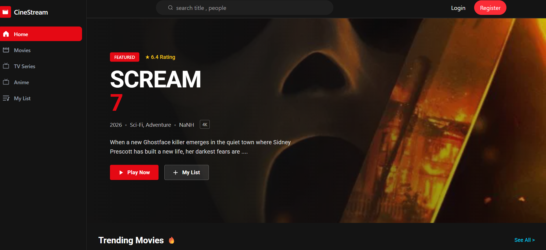 Cine Website Screenshot